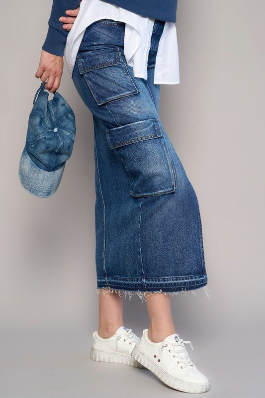 Cargo Pocket Long Skirt