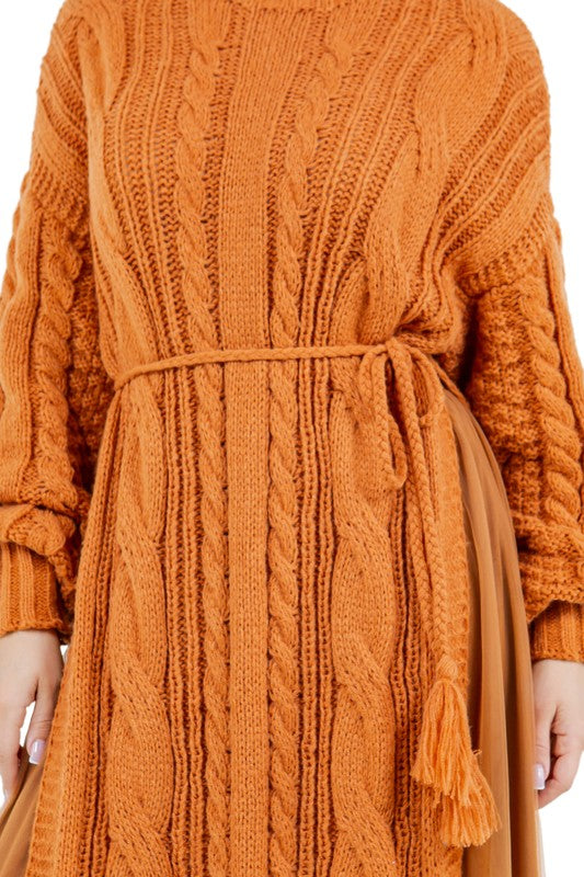 Women Fashion 2PCS Sweater Dress Set