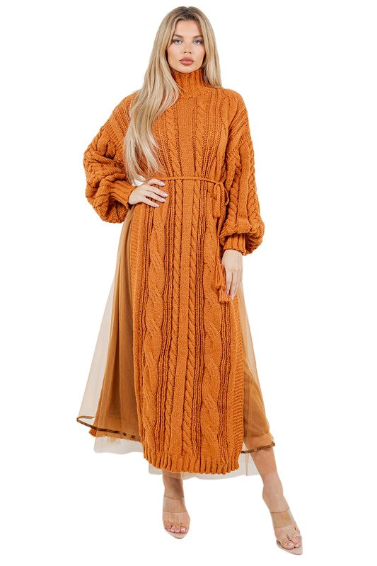 Women Fashion 2PCS Sweater Dress Set