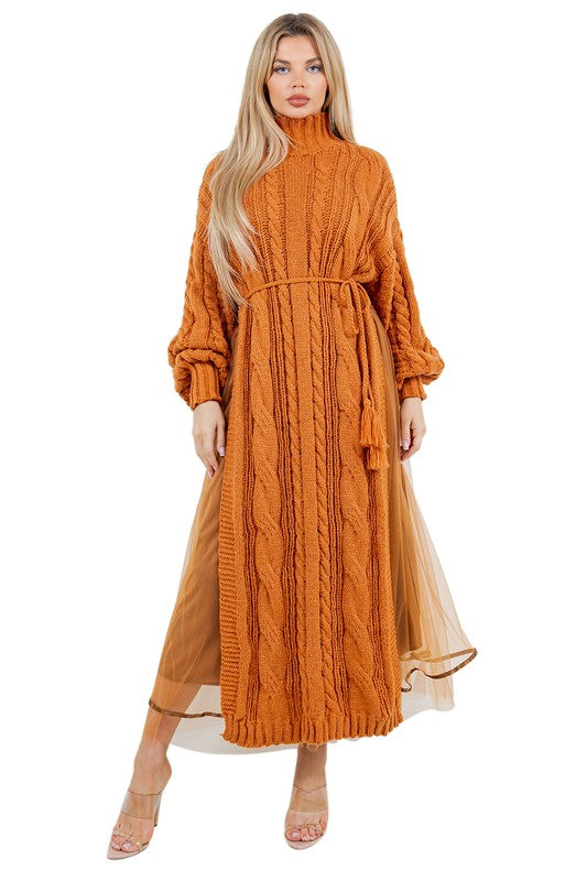 Women Fashion 2PCS Sweater Dress Set