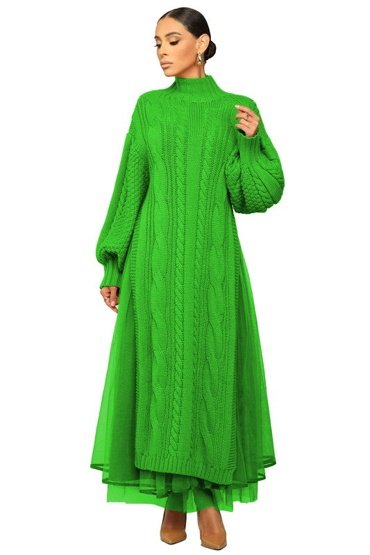 Women Fashion 2PCS Sweater Dress Set