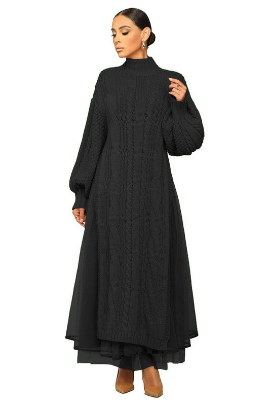 Women Fashion 2PCS Sweater Dress Set
