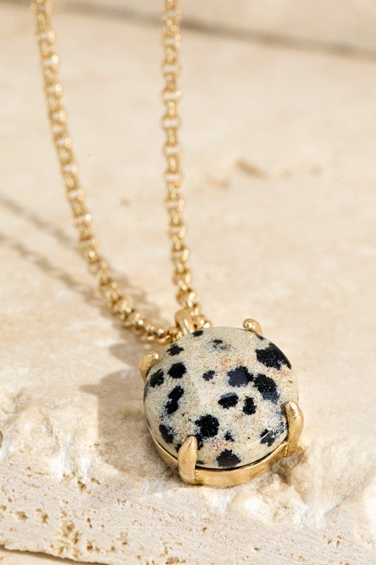 Natural Stone Charm Necklace