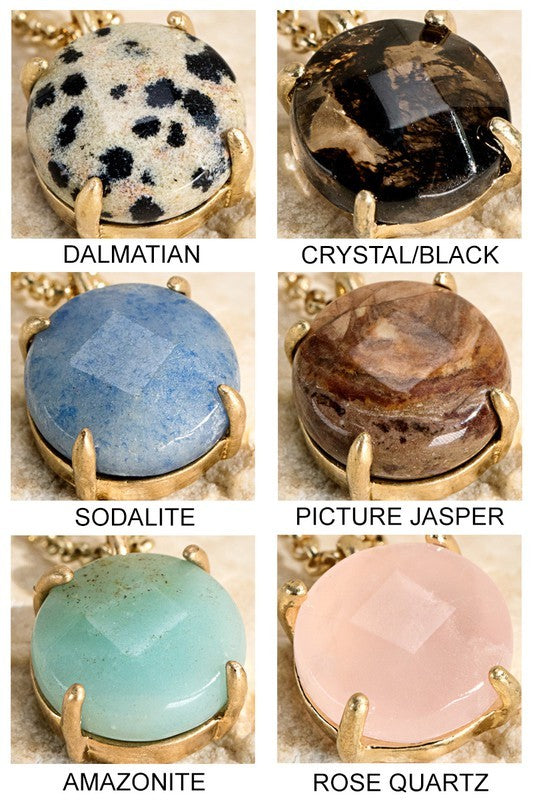 Natural Stone Charm Necklace