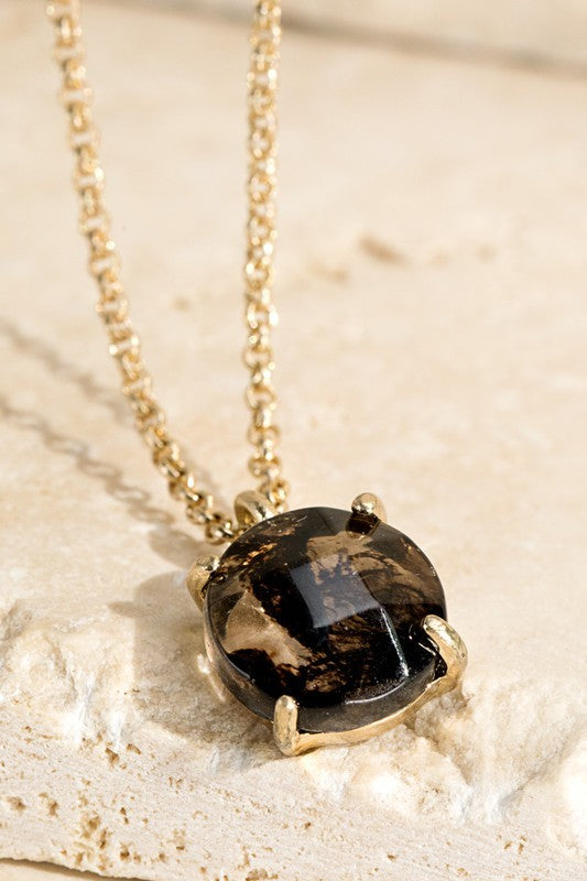Natural Stone Charm Necklace