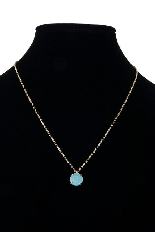 Natural Stone Charm Necklace