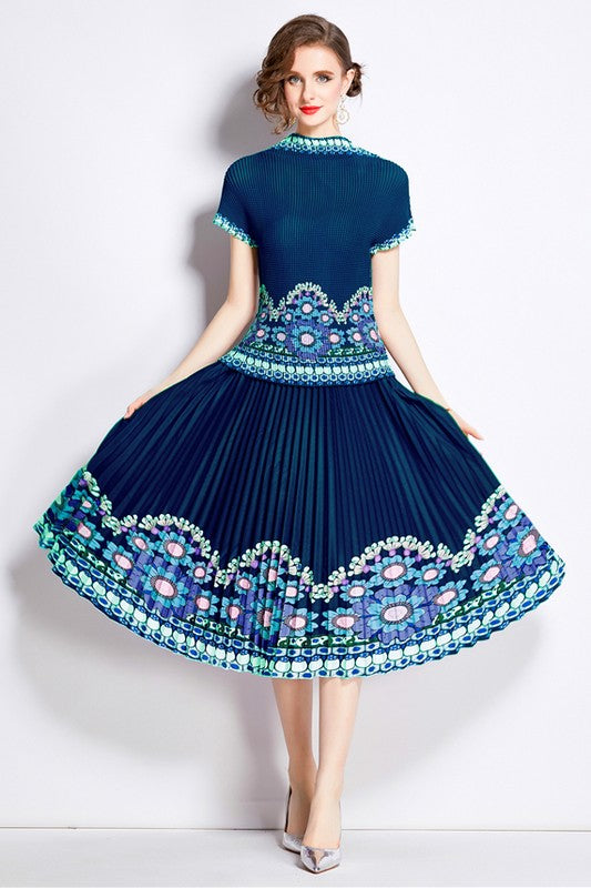 Women's Flowy Midi Dress 2Pc