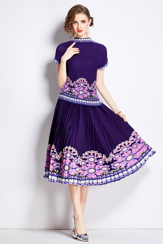 Women's Flowy Midi Dress 2Pc