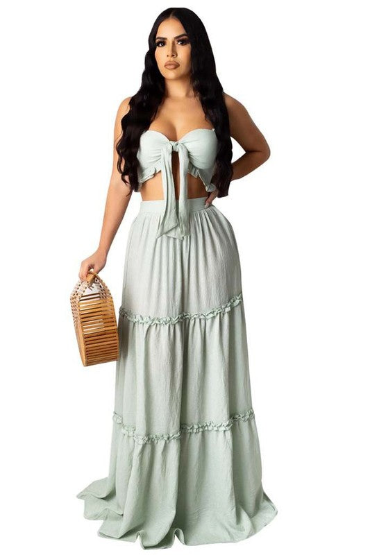 Womens Summer Fashion 2PC Dress Set