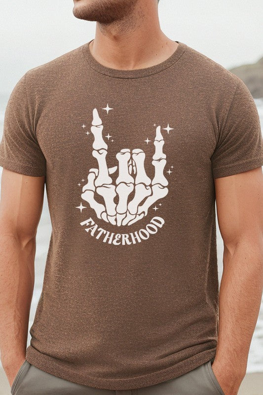 Father's Day Gift Fatherhood Skeleton Hand Tee