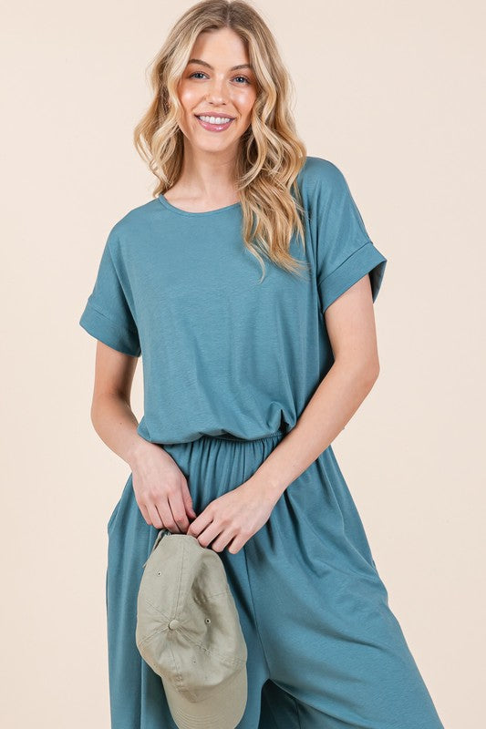 Wide Leg Jumpsuit with Side Pockets