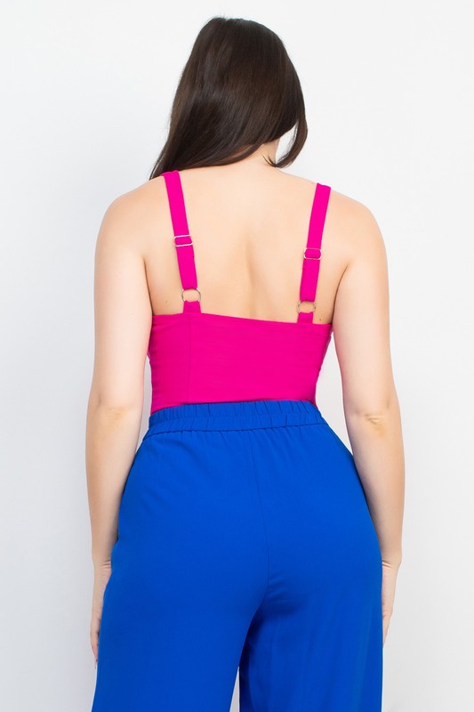 Sweetheart Seamed Wide Straps Bodysuit