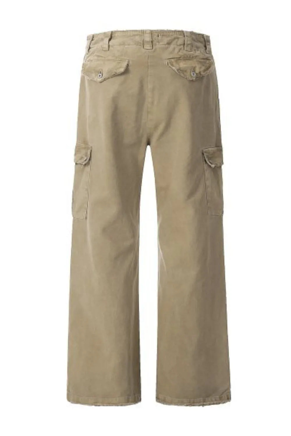 Beige men’s cargo pants – back view