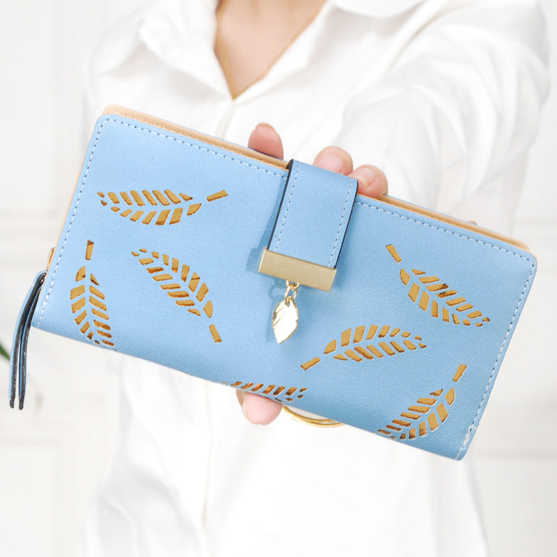 2021 new fashion ladies dress eighty percent off pierced Hand Bag Wallet Purse leaves students mobile phone bag bag