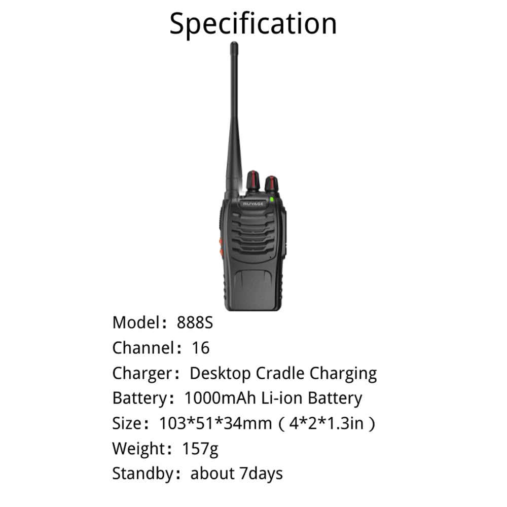 Ruyage Radio Analog Signal Walkie-Talkie(888S)