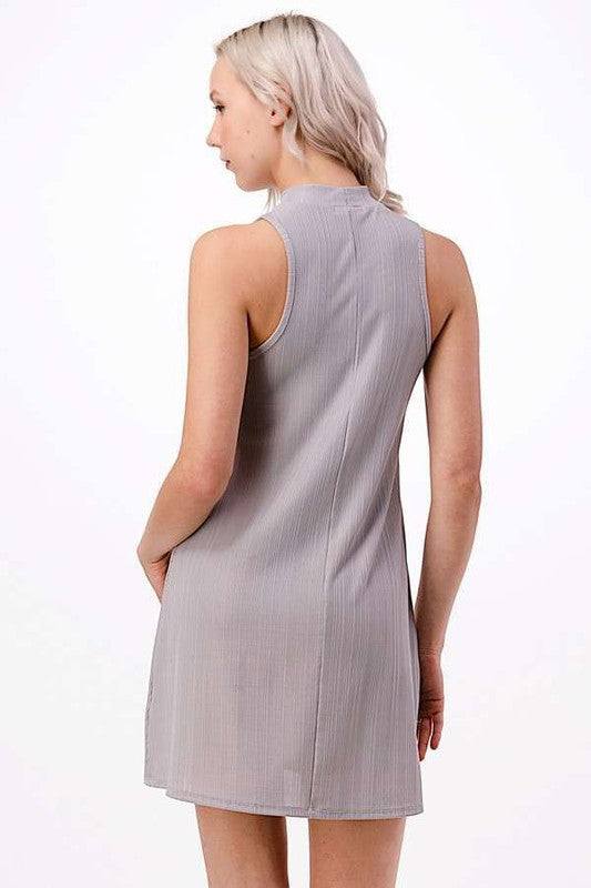 Mock Neck Ity Varigated Rib Swing