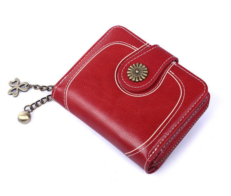 Women's New Coin Purse Cross Border Source Oil Leather Clutch Retro Oil Wax Leather Coin Bag Card Holder Card Holder H828