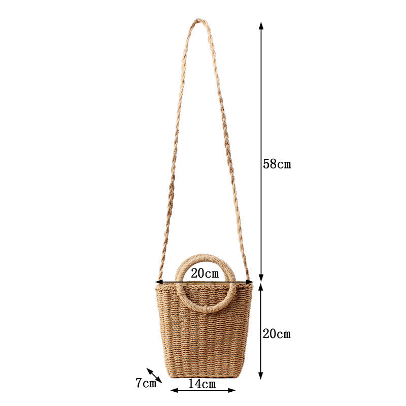 Fresh Hand Carrying Crossbody Dual-Use Woven Bag Vacation Beach Straw Bag Women Paper Bag