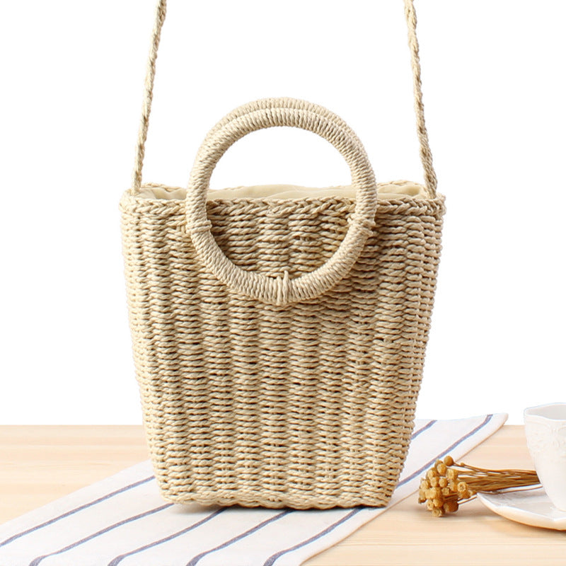 Fresh Hand Carrying Crossbody Dual-Use Woven Bag Vacation Beach Straw Bag Women Paper Bag