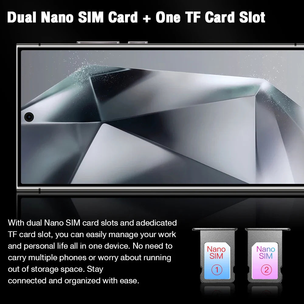 New S25 Ultra+ Smartphone 5G Signal 16GB+1TB Android 13 8000mAh phone Face Recognition Fingerprint unlocking Fast shipping