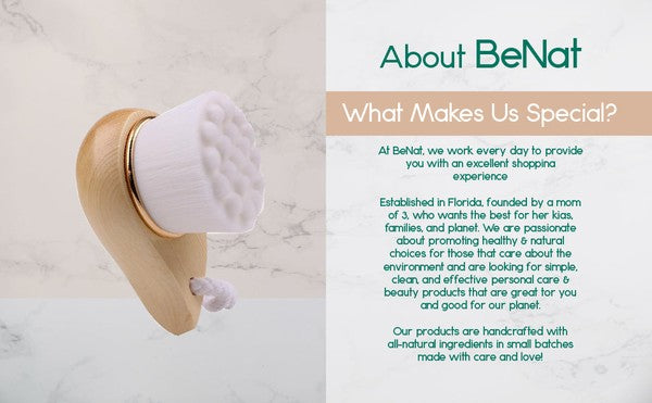 Eco-friendly facial brush with bamboo handle and soft bristles for gentle exfoliation and cleansing