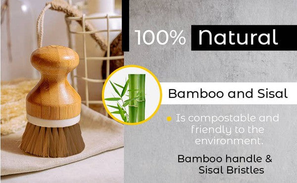 The bamboo-sisal fiber dish brush is a sturdy, eco-friendly scourer with firm sisal bristles mounted on a bamboo handle, ideal for cleaning dishes and scrubbing stubborn residue.