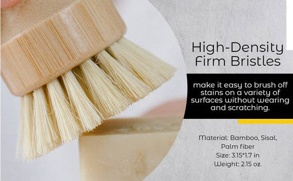 The bamboo-sisal fiber dish brush is a sturdy, eco-friendly scourer with firm sisal bristles mounted on a bamboo handle, ideal for cleaning dishes and scrubbing stubborn residue.
