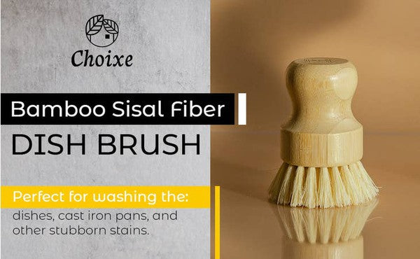 The bamboo-sisal fiber dish brush is a sturdy, eco-friendly scourer with firm sisal bristles mounted on a bamboo handle, ideal for cleaning dishes and scrubbing stubborn residue.