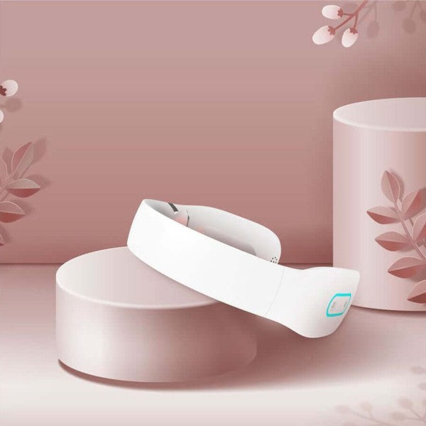 Bella2Bello K3 White Intelligent Neck Massager with ergonomic design and infrared heating for muscle relaxation.