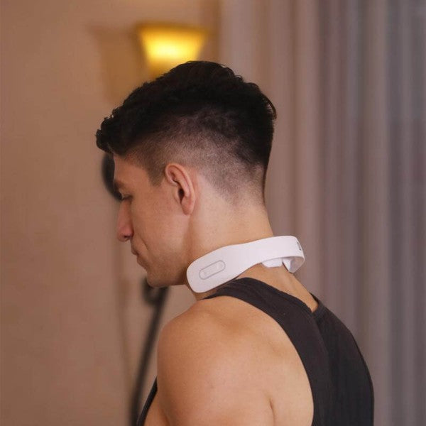 Bella2Bello K3 White Intelligent Neck Massager with ergonomic design and infrared heating for muscle relaxation.