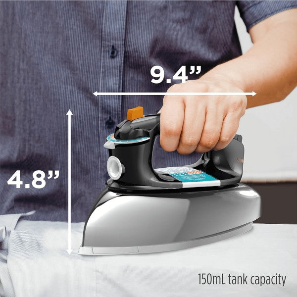 The Black+Decker Classic Auto Shutoff Iron is a lightweight, dependable steam iron with automatic shutoff for safety, offering steady heat, smooth gliding, and practical features for efficient wrinkle removal.