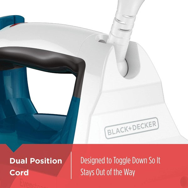 The Black+Decker Easy Steam Nonstick Compact Iron is a lightweight, space-saving iron with a nonstick soleplate and adjustable steam settings designed for quick, wrinkle-free results.