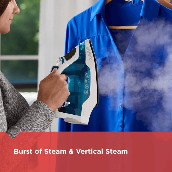 The Black+Decker Easy Steam Nonstick Compact Iron is a lightweight, space-saving iron with a nonstick soleplate and adjustable steam settings designed for quick, wrinkle-free results.