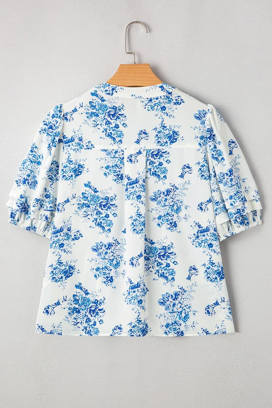 Care tip: none-stretch fabric means choosing the right size and washing gently will preserve pleats and the floral print.