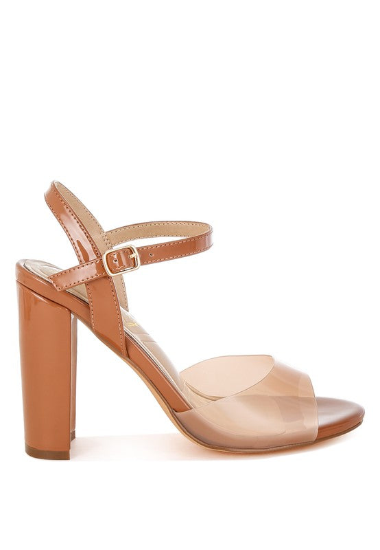 Clear Strap Block Heel