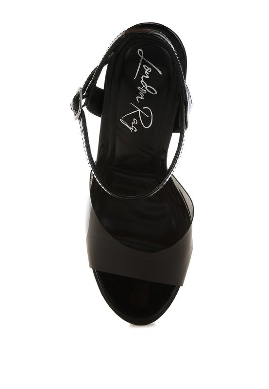 Clear Strap Block Heel