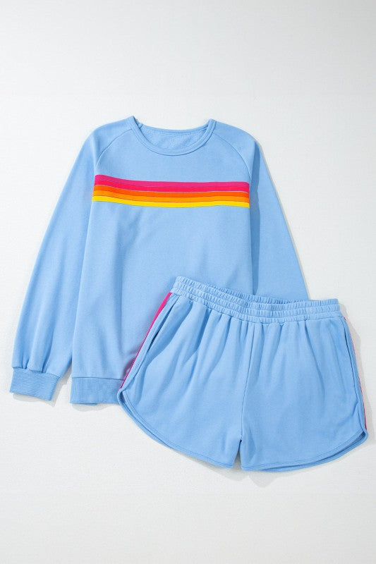 Colorblock Pullover & Shorts Set