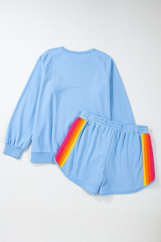 Colorblock Pullover & Shorts Set
