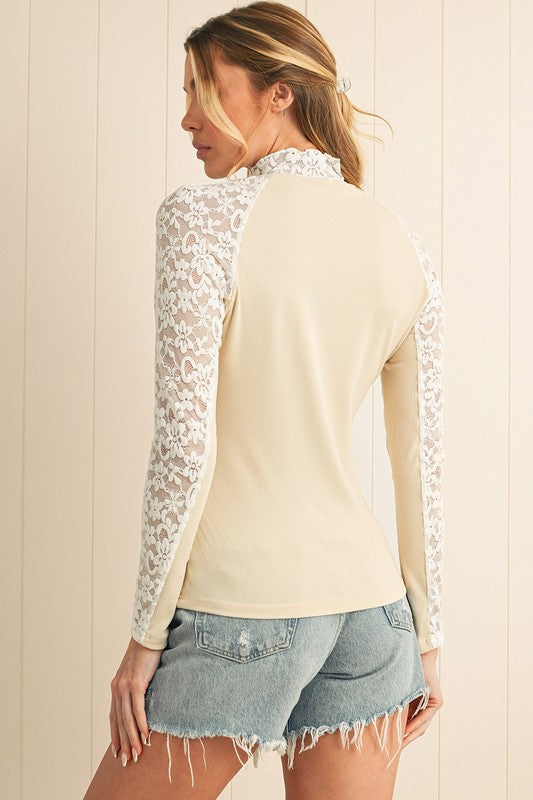 Long sleeves provide graceful coverage.