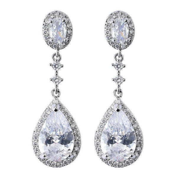 Crystal Teardrop Dangle Earrings