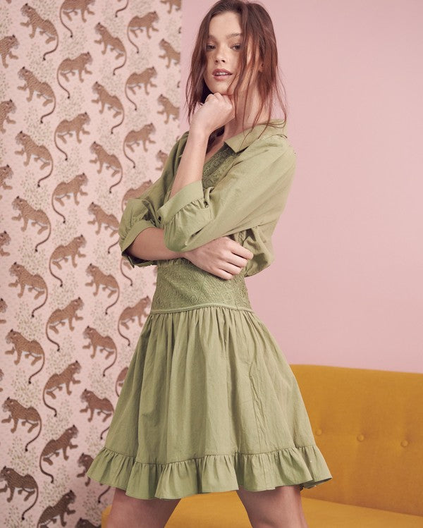 V-neckline creates a flattering open neckline.