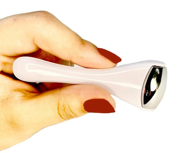Eye & face ice roller massager with ergonomic handle and cooling gel head for facial and eye treatments