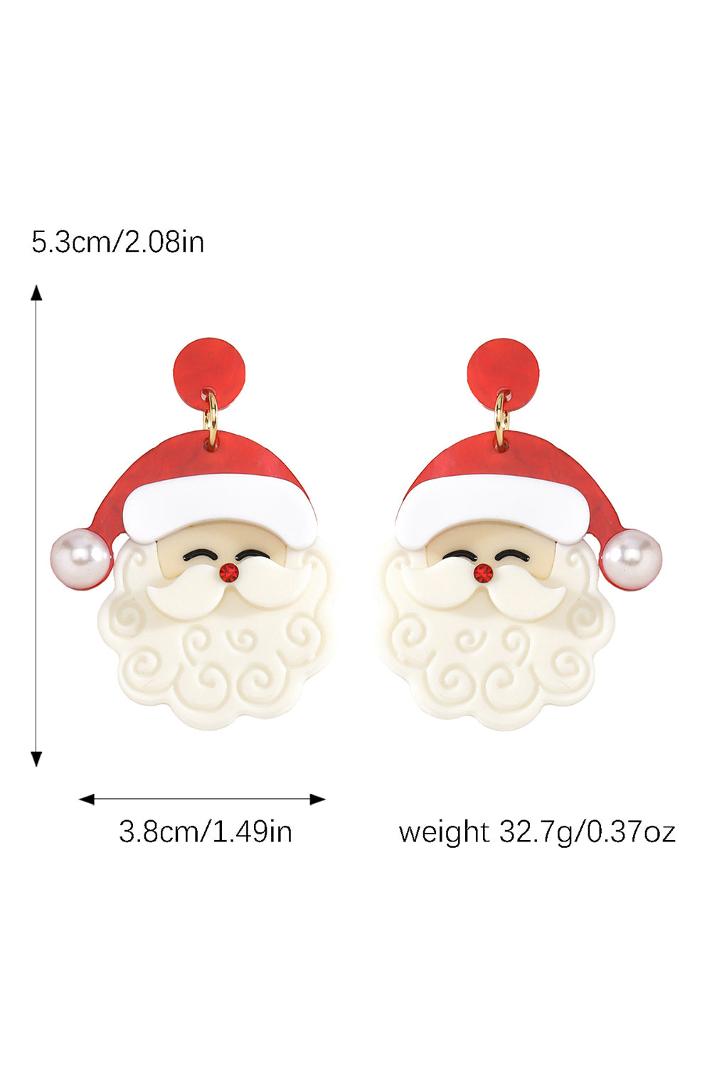 Jingle all the way—in style. These adorable Father Christmas earrings are the perfect way to add a little holiday cheer to your look. Featuring a fiery red base, bright pearl accents, and a charming Santa design, they’re festive, fun, and totally irresistible.