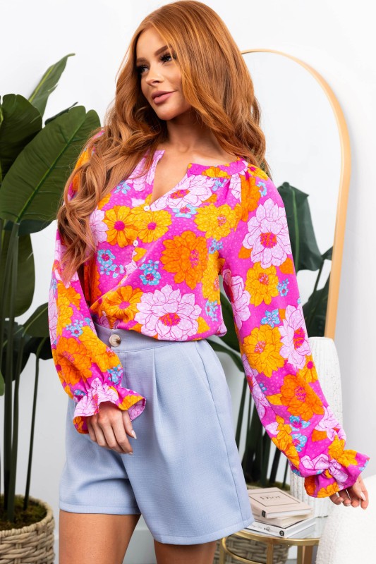Ideal blouse for pairing with skirts or trousers for dressy or casual looks.