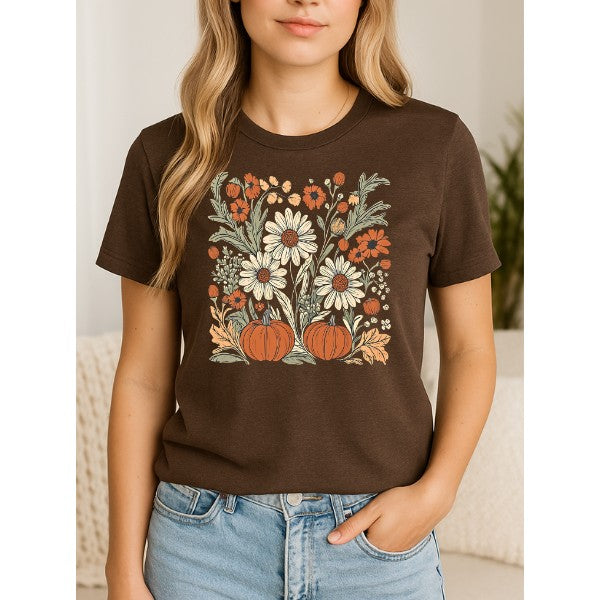 Floral Pumpkin Tee