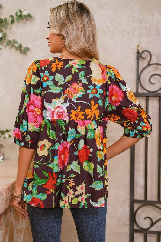 All-over floral print brings bright, spring-garden energy.