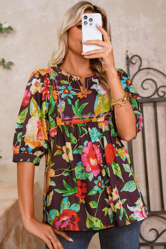 Flowing loose fit offers comfort and a flattering silhouette.