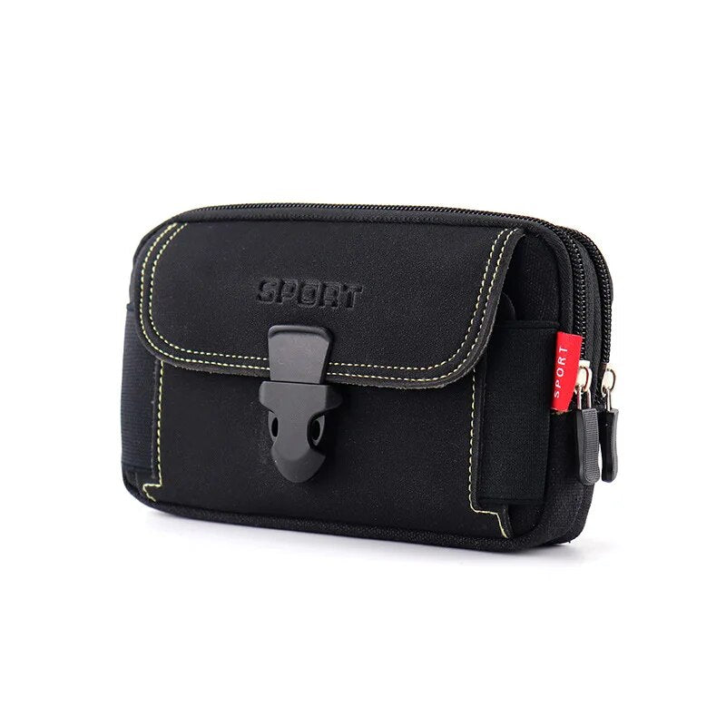 Universal 7'' Waterproof Multifunctional Canvas Mobile Phone Bag Outdoor Traval Bag for Men Man Waist Belt Phone Pouch Holder