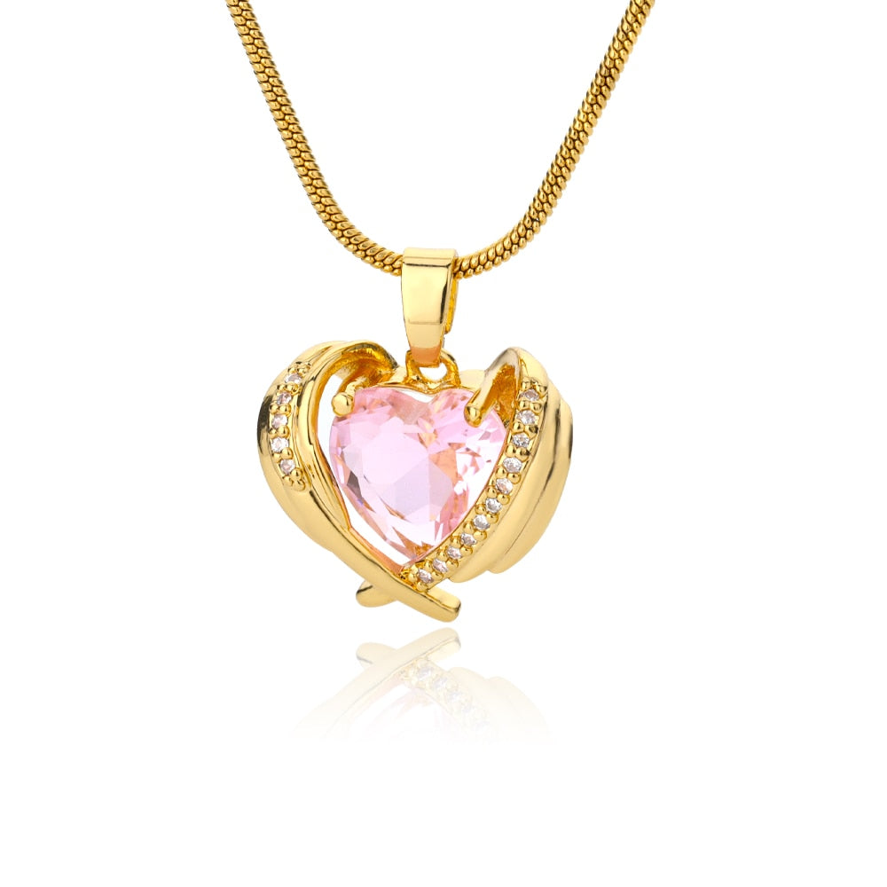 Vintage Lucky Four Leaf Clover Necklaces for Women Goth Love Heart Pendant Choker Chain Necklace Stainless Steel Jewelry Gift
