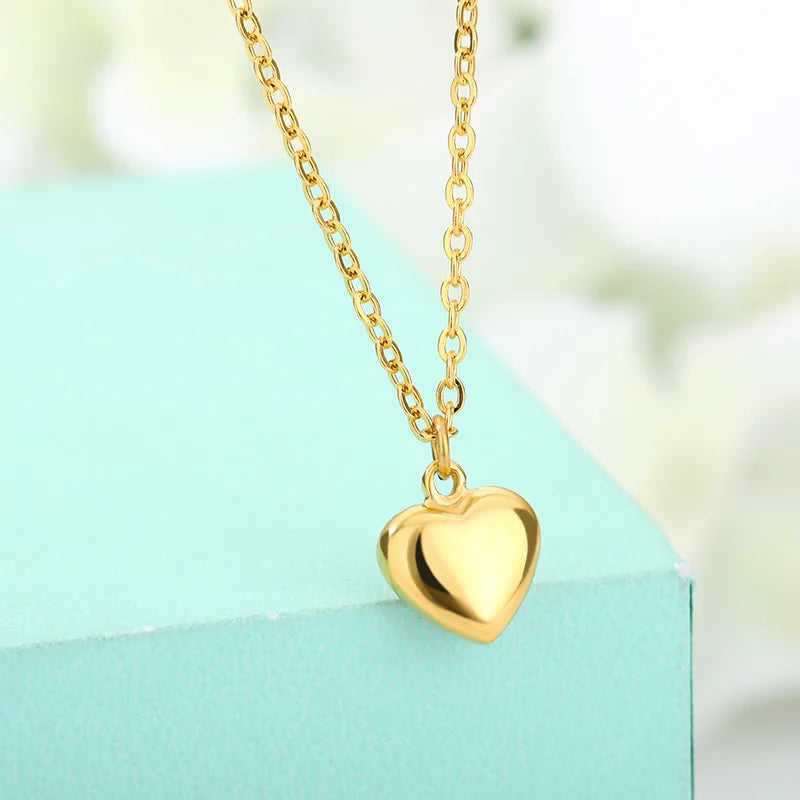 Punk Cuban Chain Heart Necklace For Women Hip Pop Stainless Steel Choker Fashion Wedding Party Jewelry Gift